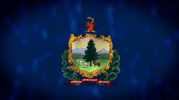 Bandera Del Estado Vermont Ilustración Bandera Del Estado Vermont Ondeando — Foto de Stock