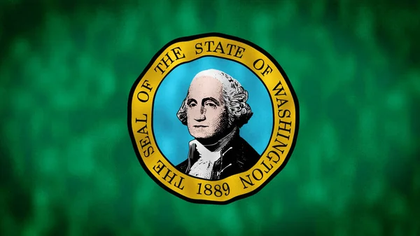Bandera Del Estado Washington Washington Flag Ilustración Realista Aislada Illust —  Fotos de Stock