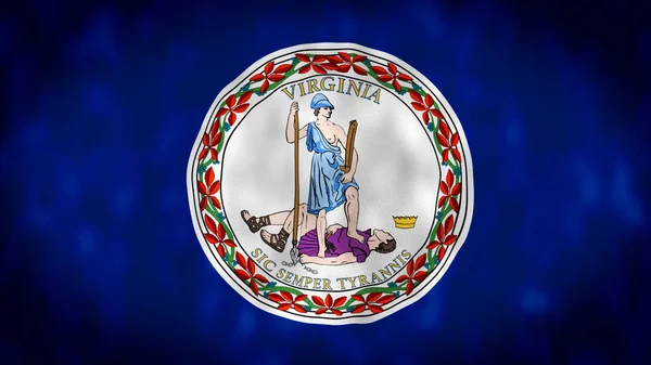Bandera Del Estado Virginia Ilustración Bandera Del Estado Virginia Ondeando —  Fotos de Stock