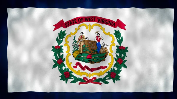 Staten West Virginias Flagga Västra Virginias Flagga Illustration Amerikas Förenta — Stockfoto