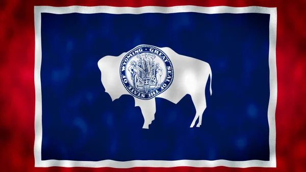 Bandeira Estado Wyoming Ilustração Wyoming Bandeira Estado Eua Acenando Vento — Fotografia de Stock