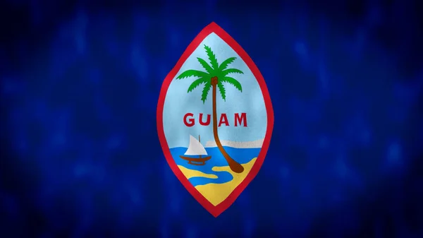 Guam bayrağı 3D animasyon sallıyor. Doğu Guam rüzgarda sallanıyor. Guam Ulusal Bayrağı. Bayrak dikişsiz döngü animasyonu. 4K.