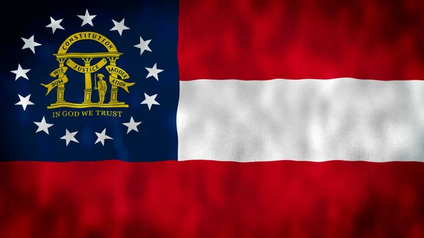stock image The flag of the State of Georgia. Georgia state flag. GA United States of America news and politics illustration.