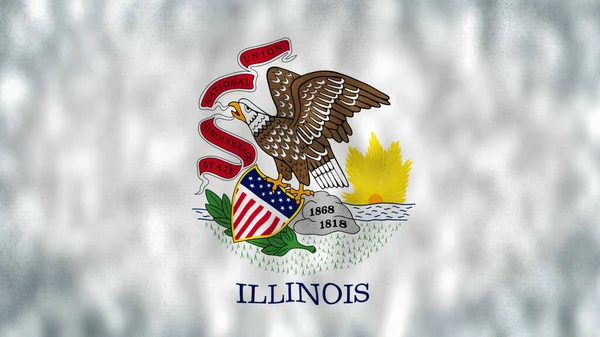 Bandera Del Estado Illinois Illinois State Flag Inglés Ilustración —  Fotos de Stock