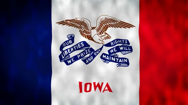 Прапор Штату Айова Прапор Штату Айова Usa Розмахує Вітром Приклад — стокове фото