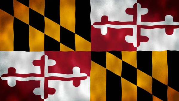 Прапор Штату Меріленд Махає Вітром Меріленд Штат Середньоатлантичному Регіоні Сполучених — стокове фото
