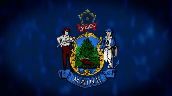 Bandera Del Estado Maine Bandera Del Estado Maine Ondeando Viento —  Fotos de Stock