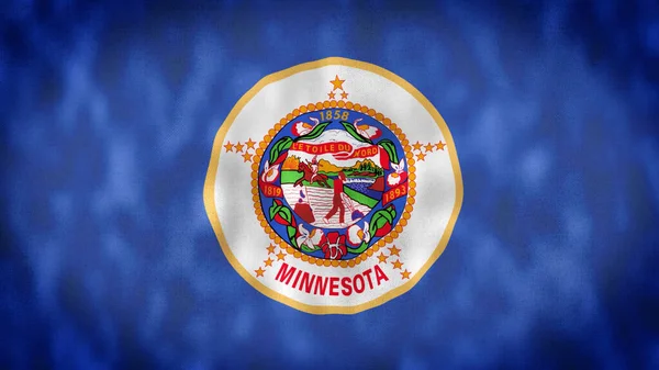 Bandera Del Estado Minnesota Región Los Estados Unidos Ondeando Viento —  Fotos de Stock