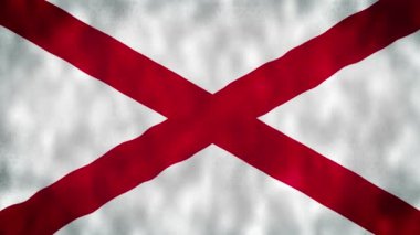 Alabama Eyaleti Bayrağı, 124, Birleşik Devletler bayrağı. Alabama Eyaleti bayrağı. ABD. Amerika. Yüksek detaylı bayrak Canlandırması.