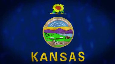 Kansas eyalet bayrağını sallamak inanılmaz. Kansas, ABD 'nin orta batısında bulunan bir eyalettir. Başkenti Topeka ve en büyük şehri Wichita 'dır..