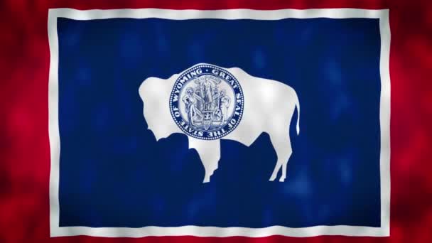 Vlajka Státu Wyoming Wyoming State Flag Usa Vlnící Větru Bezešvé — Stock video