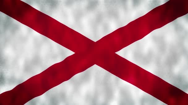 Alabama State Flag Stát Vlajky Spojených Států Vlajka Státu Alabama — Stock video