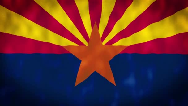Vlajka Státu Arizona Arizonská Státní Vlajka Spojené Státy Americké Zprávy — Stock video