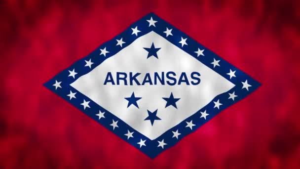 Флаг Штата Арканзас Флаг Штата Арканзас Размахивает Ветром Флажок Плавная — стоковое видео