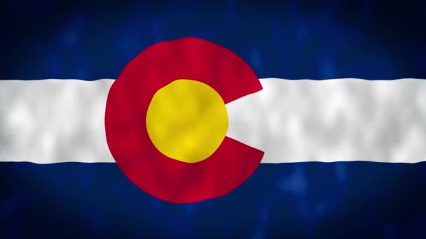 Flaga Stanu Kolorado Flaga Stanu Kolorado Region Stanów Zjednoczonych Machający — Wideo stockowe