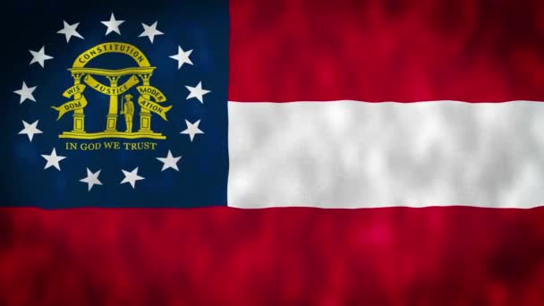 Den Georgiska Statens Flagga Georgiens Statsflagga Amerikas Förenta Stater Nyheter — Stockvideo