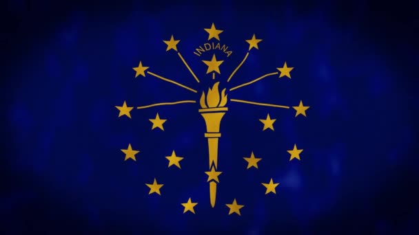 Indiana Eyaleti Bayrağı Indiana Eyalet Bayrağı Abd Rüzgarda Sallanıyor Bayrak — Stok video