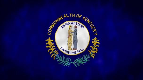 State Flag Kentucky Waving Wind Isolated Green Background Kentucky State — Video Stock