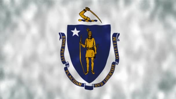 Flaga Stanu Massachusetts Flaga Stanu Massachusetts Usa Macha Wietrze Flaga — Wideo stockowe