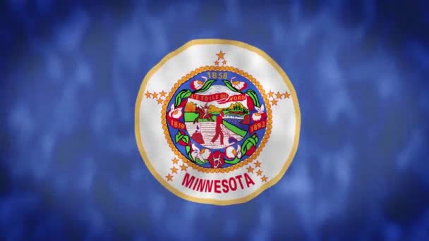 Flagge Des Bundesstaates Minnesota Region Der Vereinigten Staaten Weht Wind — Stockvideo