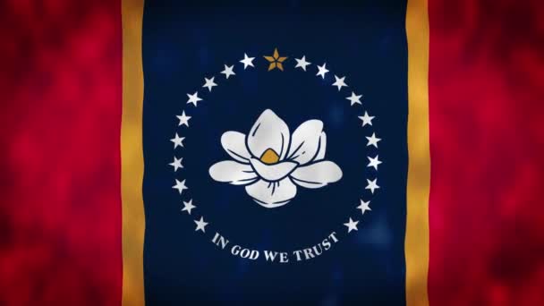 Flaga Mississippi Narodowa Flaga Stany Zjednoczone Macha Nowa Animacja Pętli — Wideo stockowe