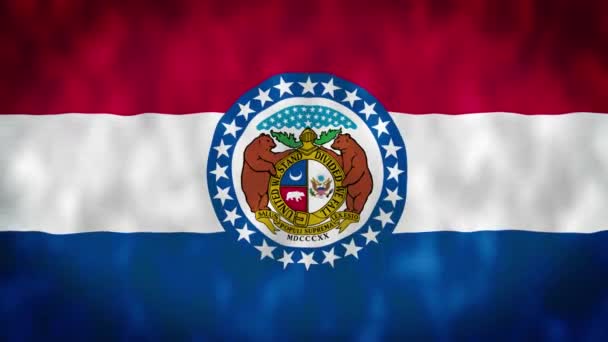 Bandeira Estado Missouri Estados Unidos América Notícias Ilustração Política Bandeira — Vídeo de Stock