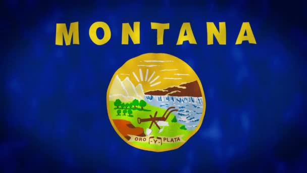 Montana Eyalet Bayrağı Abd Rüzgarda Sallanıyor Bayrak Dikişsiz Döngü Animasyonu — Stok video