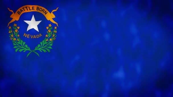 Nevada State Flag Waving Blue Background White Star Battle Born — Stock video