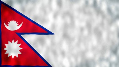 Nepal bayrağı dalgalanıyor. Nepalli işareti. Nepal bayrağı 4K geçmişi. En iyi bayrak dalgası stoku. Rüzgarda sürekli dalgalanan bayrak..