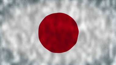 Japon bayrağının güzel bir görüntüsü. 2D bayrak sallama illüstrasyonu. Japon bayrağı 4K çözünürlüğü. Japon bayrağı 4k resim.