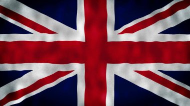 Birleşik Krallık illüstrasyonunun bayrağı. Birleşik Krallık bayrak sallıyor. İngiliz Ulusal Çizimi. resimleme.