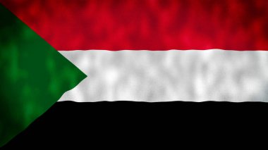 Sudan bayrağı rüzgâr resimlerinde dalgalanıyor, Sudan 'ın ulusal bayrağı 4k çözünürlükte dalgalanıyor. Yüksek kaliteli 4k illüstrasyon.