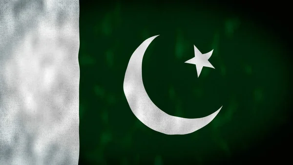 Aus Nächster Nähe Die Flagge Pakistans Schwenken Flaggensymbole Pakistans — Stockfoto
