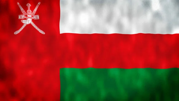 阿曼国旗 Oman National Flag 4K无缝隙环路动画 非常详细的现实2D渲染 阿曼马斯喀特 — 图库照片