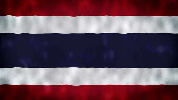 泰国国旗 泰国国旗在风中飘扬 现实的旗帜背景 循环动画背景 — 图库照片