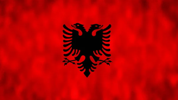 Arnavutluk Bayrağının Güzel Bir Görüntüsü Bayrak Sallama Illüstrasyonu — Stok fotoğraf