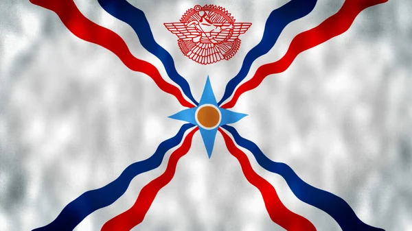 Прапор Ассирійського Народу Високоякісна Роздільна Здатність Прапор Ассирії Паливний Прапор — стокове фото