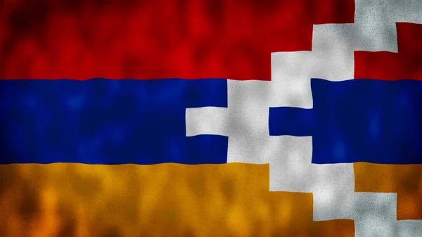 Σημαία Του Άρτσακ Εθνική Σημαία Του Άρτσακ Που Κυματίζει Στεπανακέρτ — Φωτογραφία Αρχείου