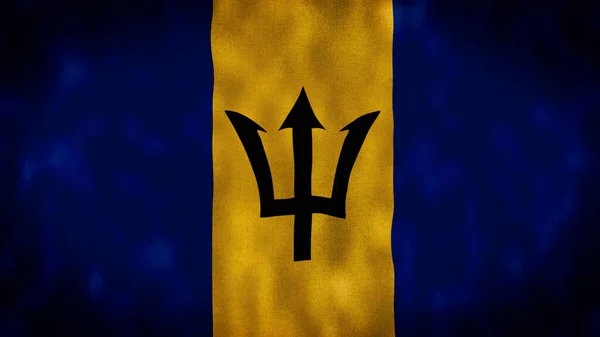 Bandera Realista Barbados Ilustración Ilustración Con Textura Tela Altamente Detallada —  Fotos de Stock