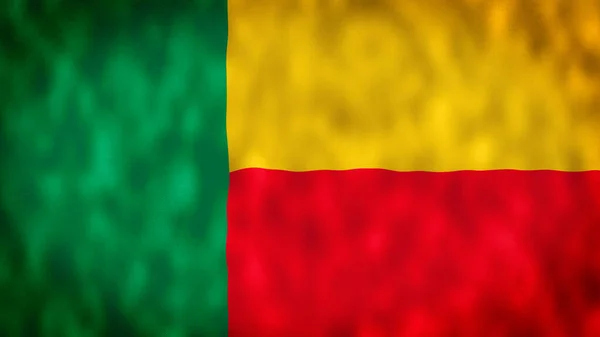 Бенінський Прапор Безшовна Махаючи Ілюстрацією Підпис Беніну Бенінський Прапор Фону — стокове фото