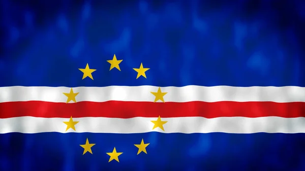 Animace Kapverdské Vlajky Kapverdská Vlajka Vlaje Cabo Verde Vlajka Vykresluje — Stock fotografie