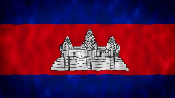 Cambogia Bandiera Senza Soluzione Continuità Sventolando Illustrazione Segno Illustrazione Cambogiana — Foto Stock
