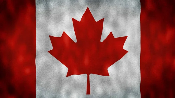 Canadian flag waving in wind illustration 4K. Realistic Canadian Flag background. Canada Flag illustration