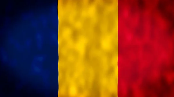 Chad标志正在挥动3D插图 船旗在风中飘扬 Chad的国旗 旗子插图 优质4K解像度 — 图库照片