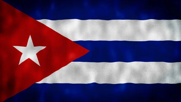 Bandera Cuba Ondeando Viento Con Textura Alta Calidad Ilustración Bandera —  Fotos de Stock