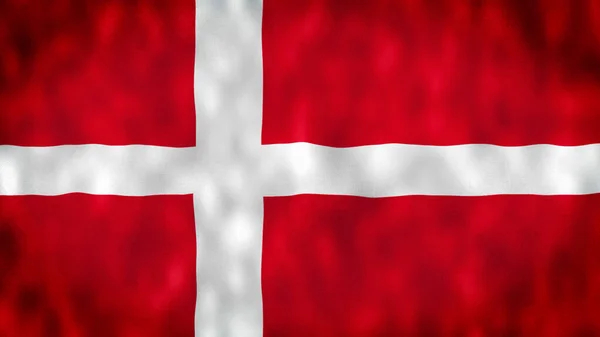 Danmarks Flagga Viftar Med Illustration Danmark Flagga Viftar Danmarks Nationalflagga — Stockfoto