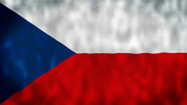 捷克共和国国旗正在挥动3D动画 捷克共和国国旗在风中飘扬 捷克共和国的国旗 标志无缝循环动画 — 图库照片