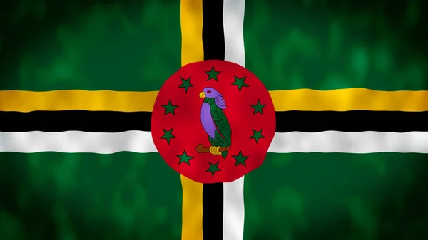Bandera Nacional Dominica Ondeando Viento Ilustración Dominica Ondeando Bandera Ilustración —  Fotos de Stock