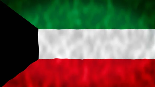 Piękny Widok Kuwejt Flaga Ilustracja Flaga Macha Ilustracją Rozdzielczość Flagi — Zdjęcie stockowe
