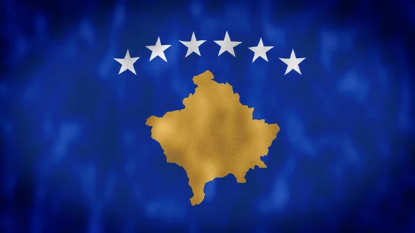 Nahtlos Weht Die Kosovo Flagge Ein Zeichen Für Den Kosovo — Stockfoto